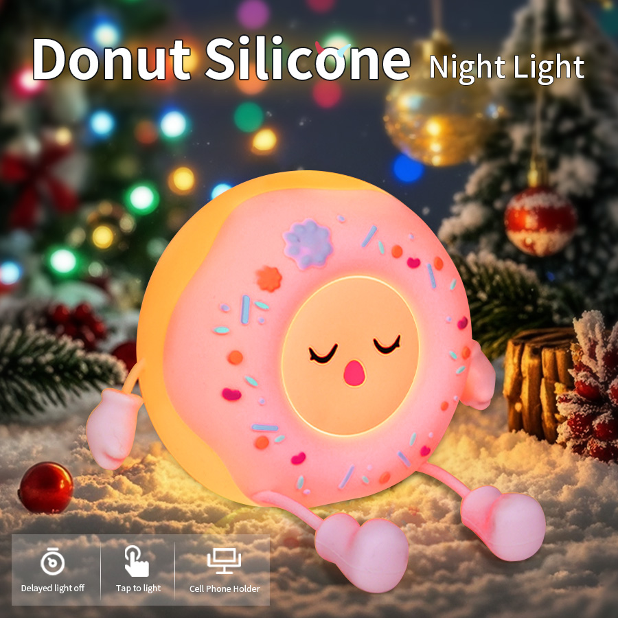 Baby Nursery Table Lamp - Lampu Malam LED Bentuk Donat Kartun