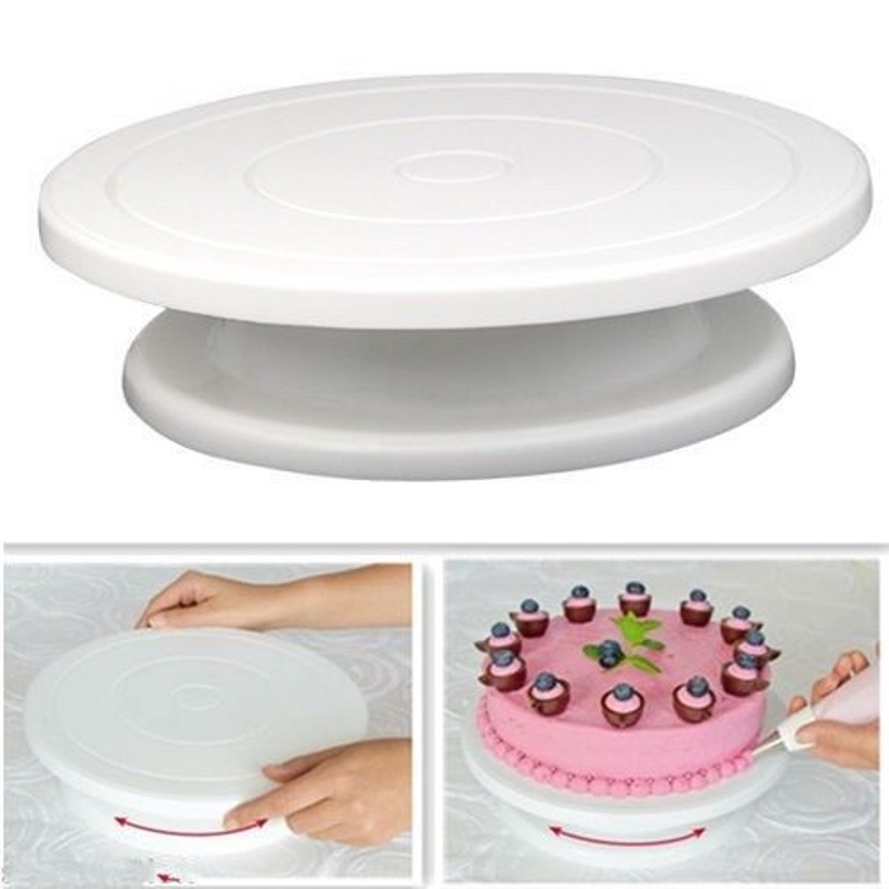 Changing Table Topper - Piring Kue Plastik Putar Anti-selip, Alas