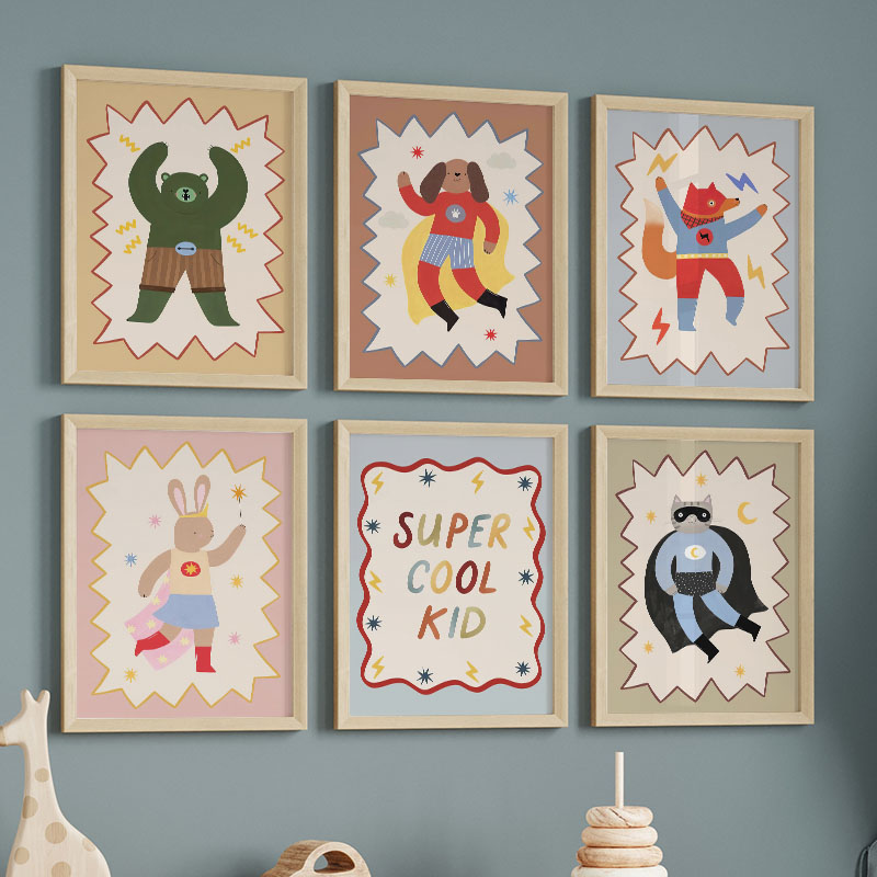 Baby Nursery Art - Lukisan Kanvas Seni Dinding Kamar Anak