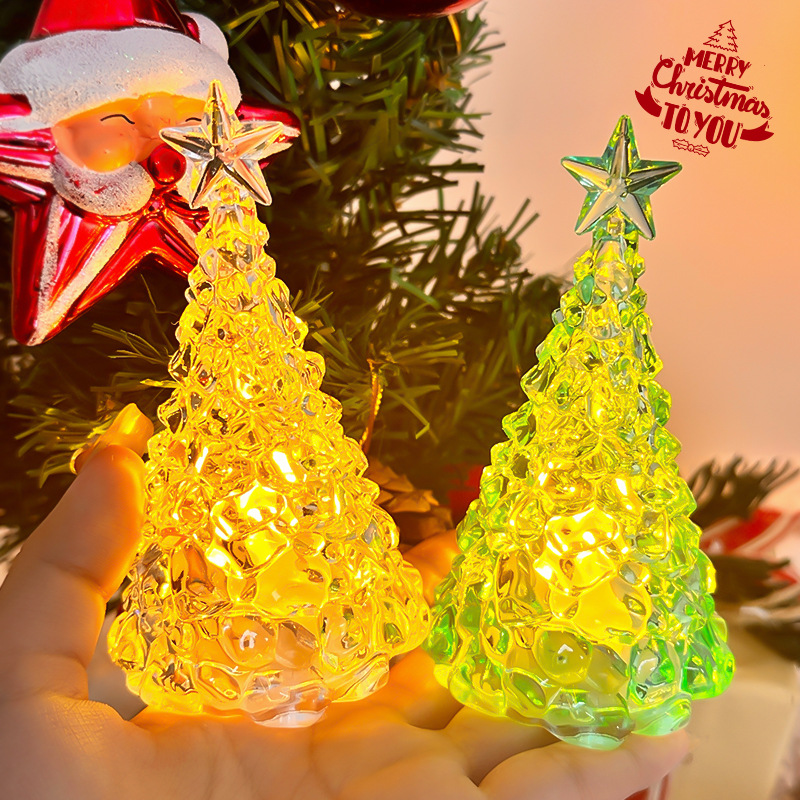 Changing Table Topper - 1-10PCS Lampu Malam Pohon Natal Kristal