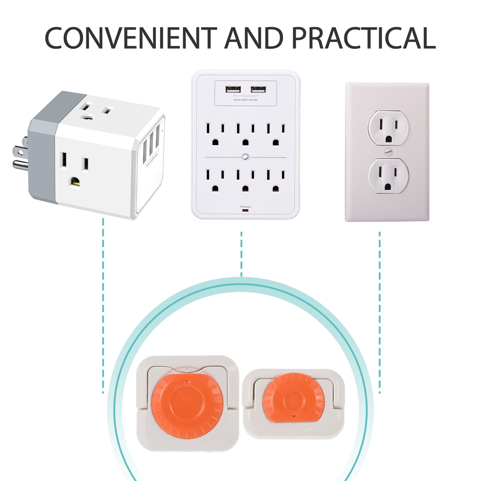 24Pcs Penutup Stopkontak Unive - Outlet Cover Childproof ulasan dan harga