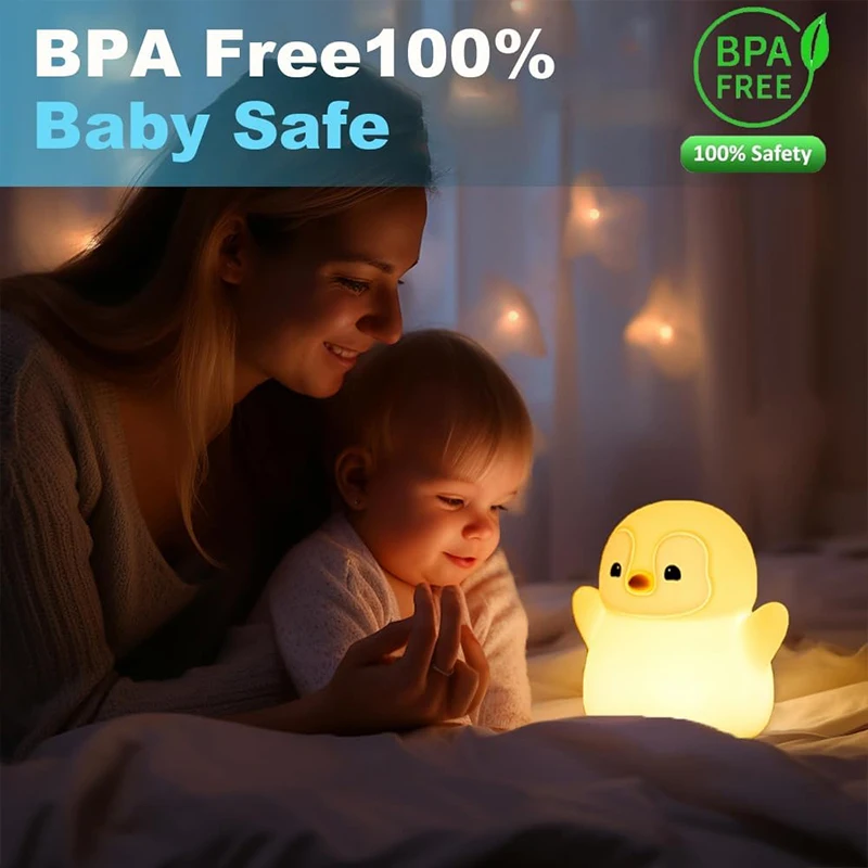 Lampu Tidur Penguin Silikon Ba - Baby Nursery Table Lamp ulasan dan harga