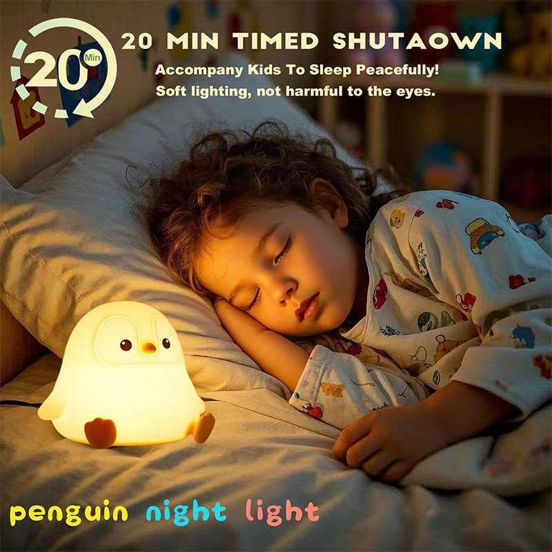 Lampu Tidur Penguin Lucu Silik - Baby Nursery Table Lamp ulasan dan harga