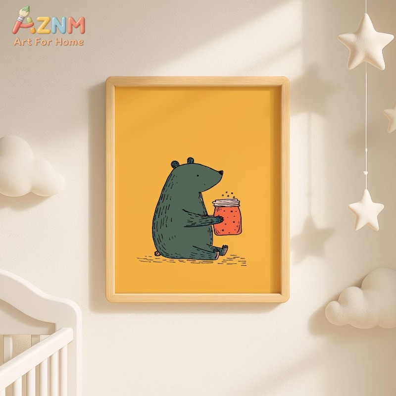 AZNM Kartun Beruang Toples Mad - Baby Nursery Art ulasan dan harga