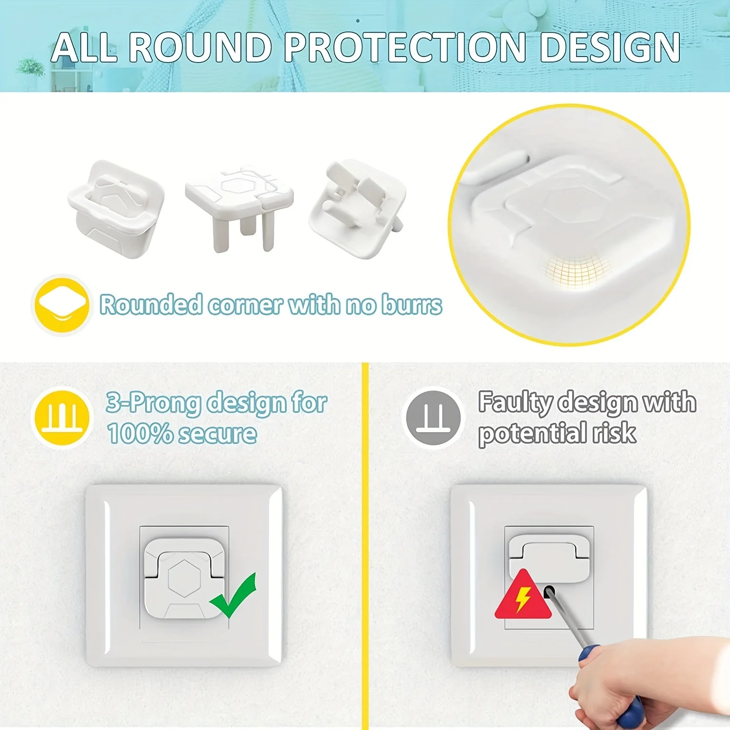 1-20 Buah Penutup Stopkontak A - Outlet Cover Childproof ulasan dan harga
