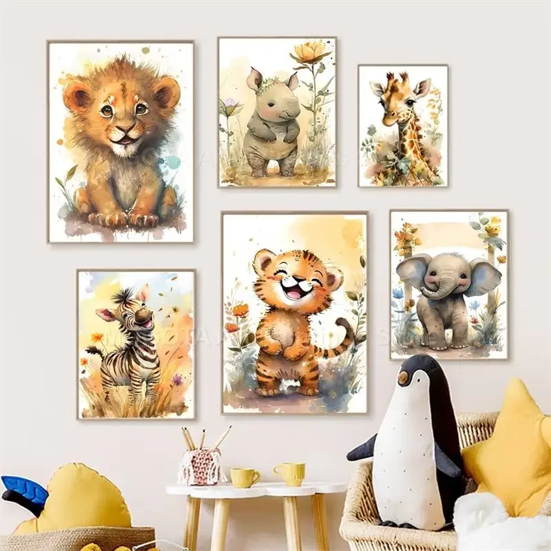 Cat Air Singa Jerapah Harimau  - Baby Nursery Art ulasan dan harga