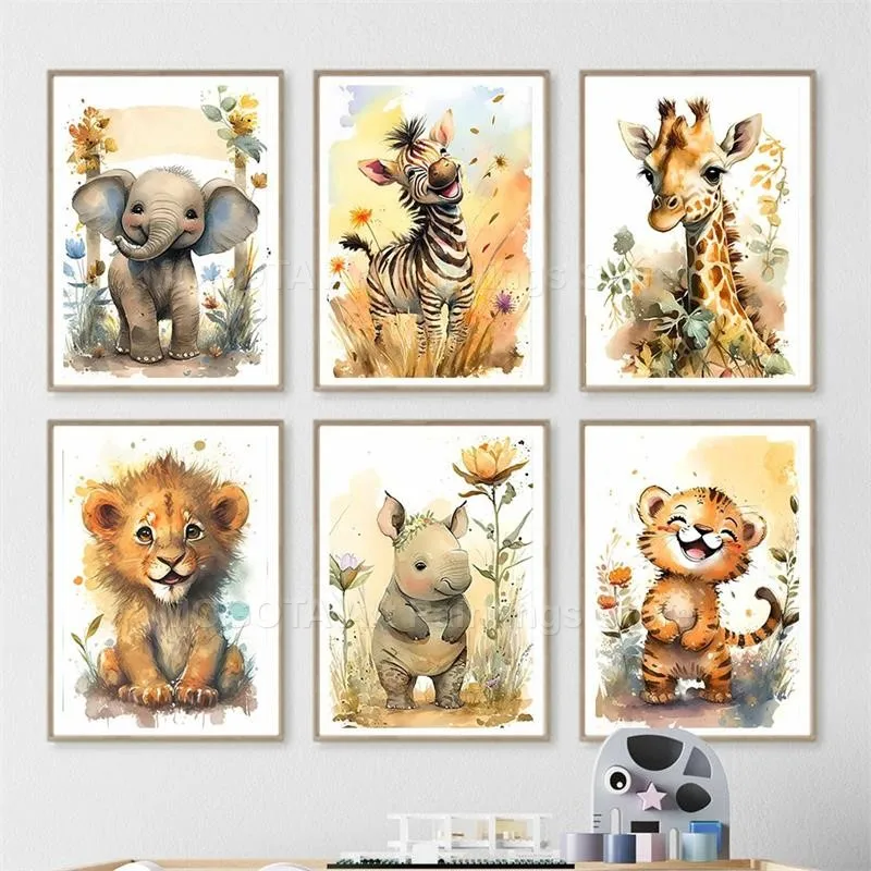 Cat Air Singa Jerapah Harimau  - Baby Nursery Art ulasan dan harga