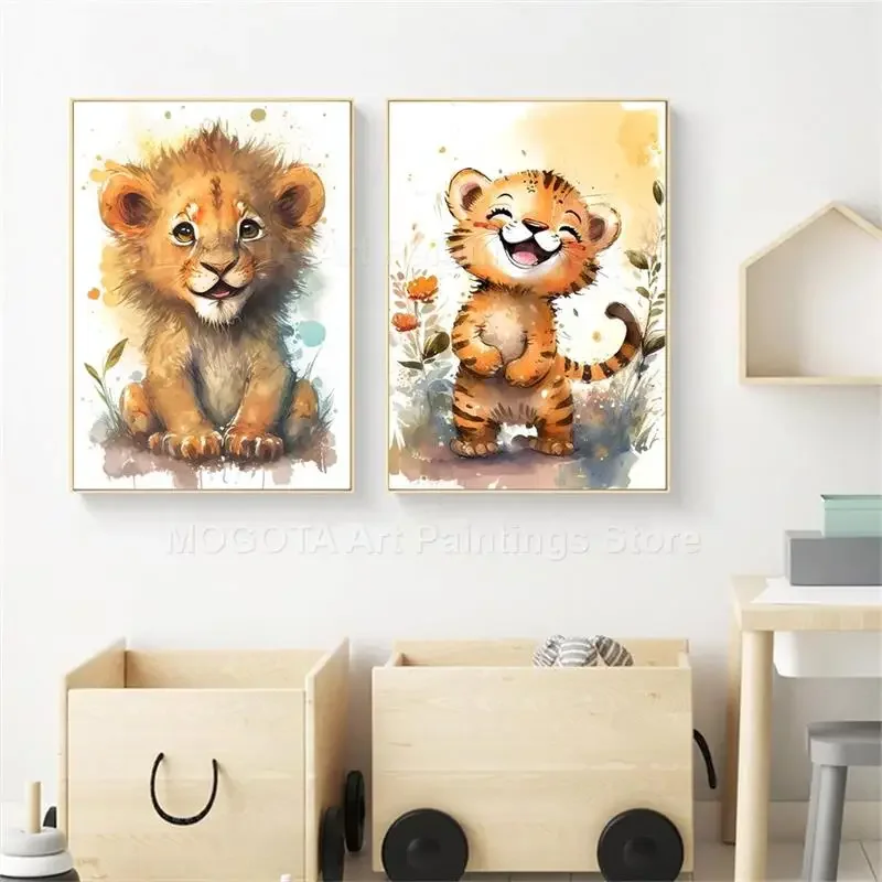 Cat Air Singa Jerapah Harimau  - Baby Nursery Art ulasan dan harga