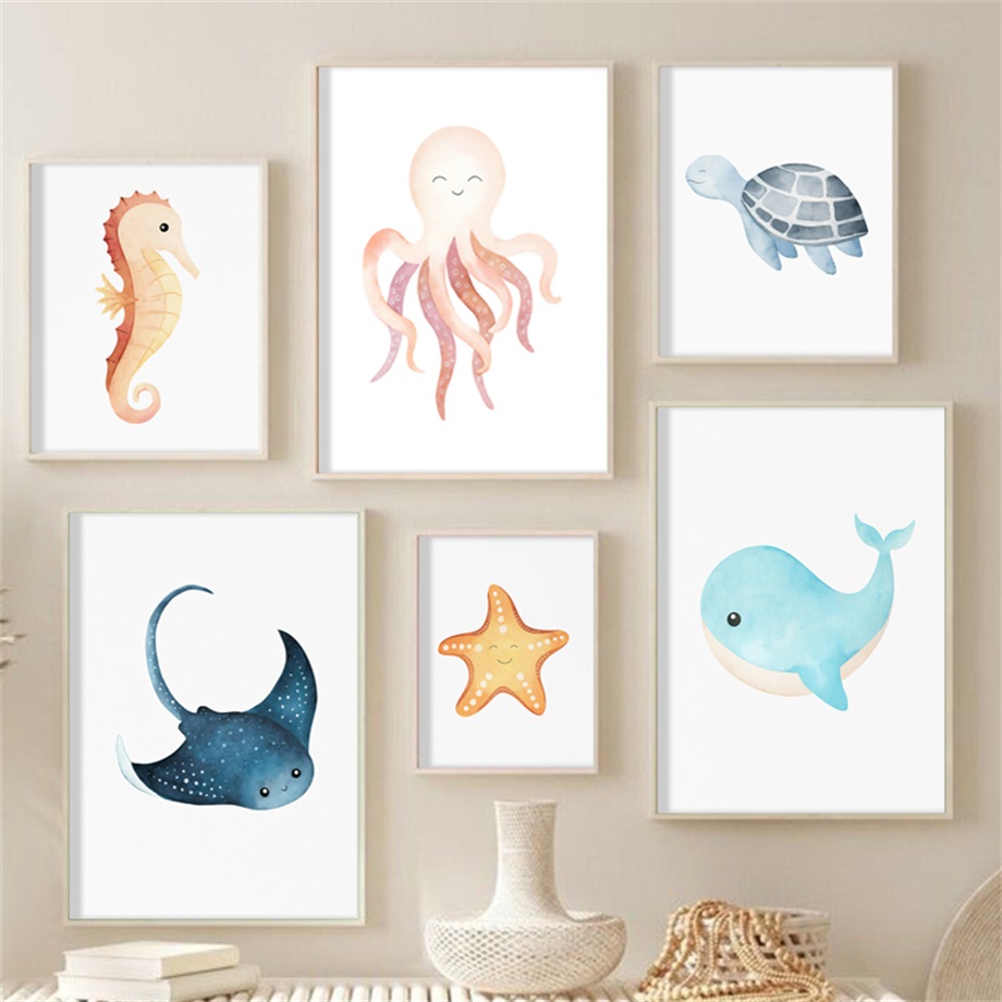 Lukisan Kanvas Cetak Poster Ku - Baby Nursery Art ulasan dan harga