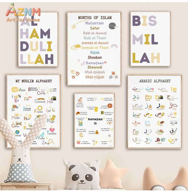 Islam Muslim Nabi Alfabet Arab - Baby Nursery Art ulasan dan harga