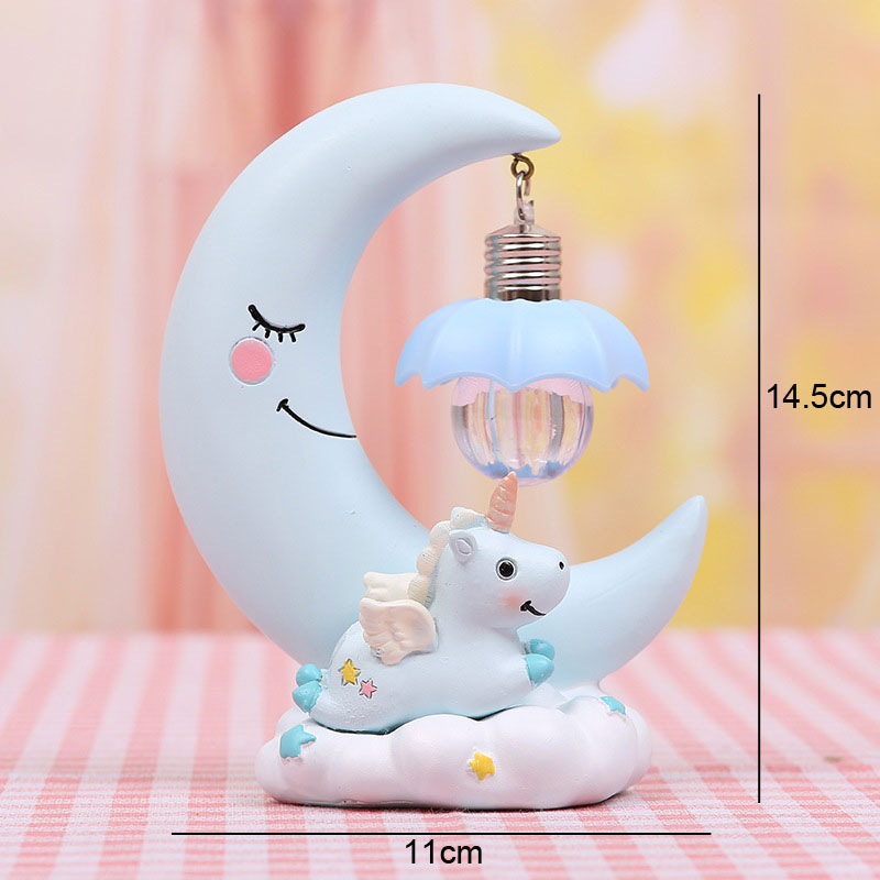 Kartun Bulan Unicorn Malam Lam - Baby Nursery Table Lamp ulasan dan harga
