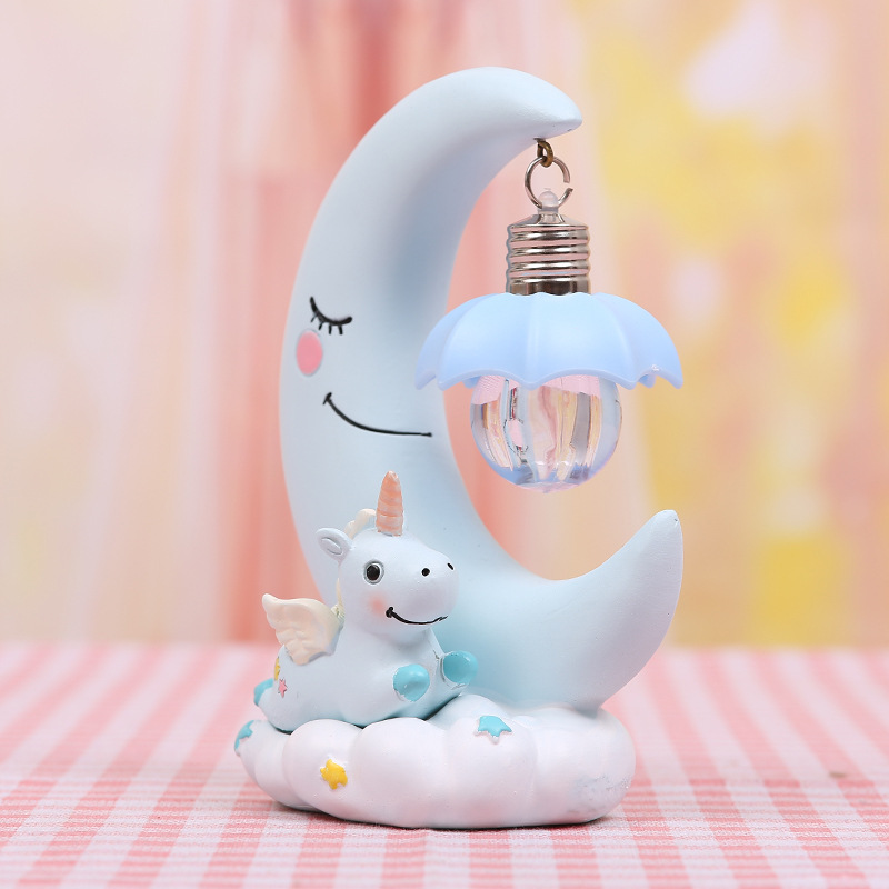 Kartun Bulan Unicorn Malam Lam - Baby Nursery Table Lamp ulasan dan harga