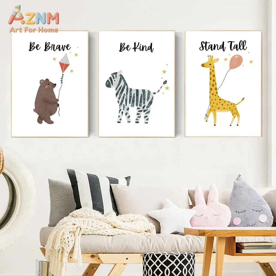 AZNM Be Brave Kind Stand Tall  - Baby Nursery Art ulasan dan harga