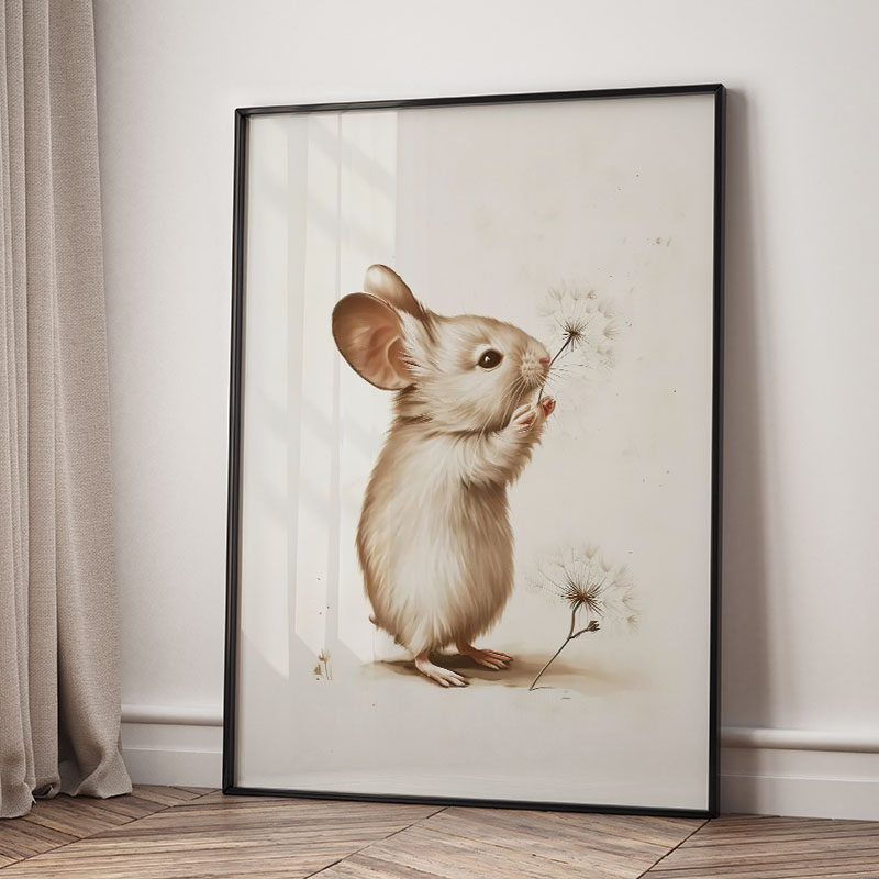 Poster Hewan Beruang Kelinci R - Baby Nursery Art ulasan dan harga