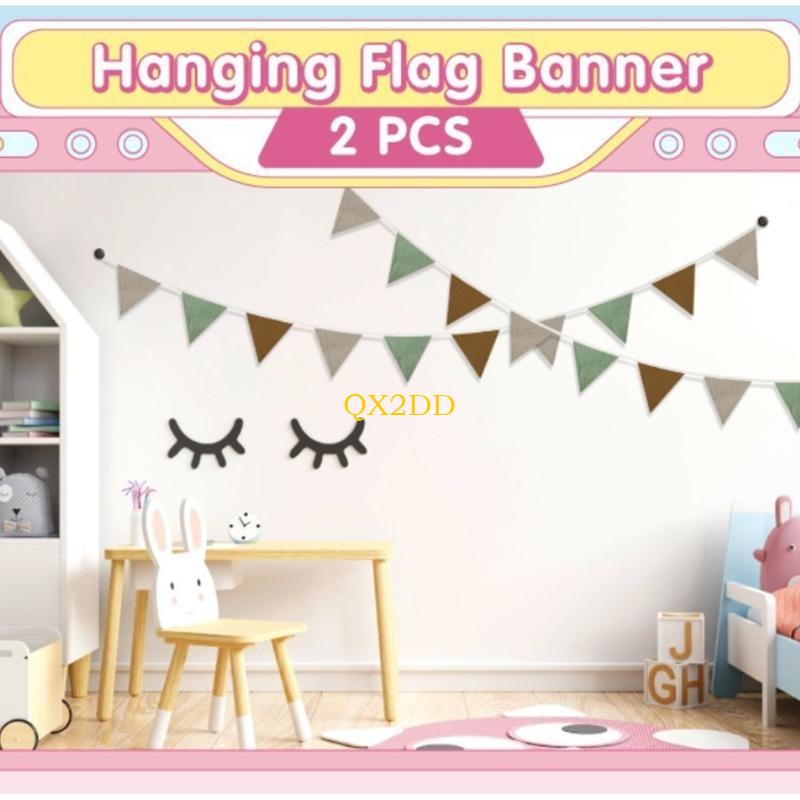 QX2D Spanduk Bunting Kain Lemb - Baby Nursery Bunting ulasan dan harga
