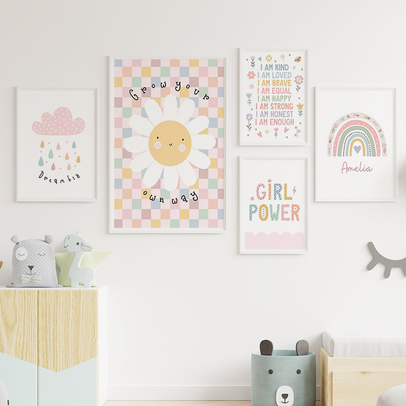 Bunga matahari awan pelangi ha - Baby Nursery Art ulasan dan harga